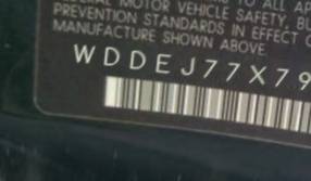 VIN prefix WDDEJ77X79A0