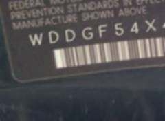 VIN prefix WDDGF54X49F1