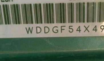 VIN prefix WDDGF54X49F2