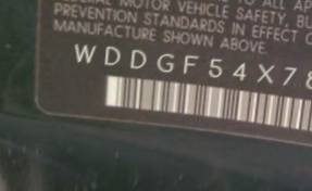 VIN prefix WDDGF54X78F0