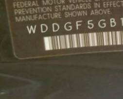 VIN prefix WDDGF5GB1AR0