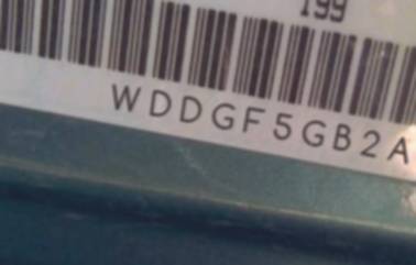 VIN prefix WDDGF5GB2AR1