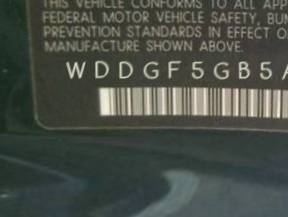 VIN prefix WDDGF5GB5AF4