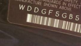 VIN prefix WDDGF5GB5AR1