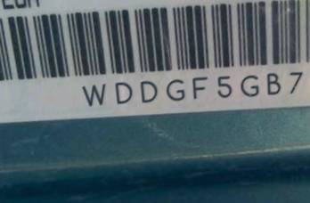 VIN prefix WDDGF5GB7BF5