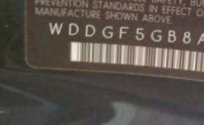 VIN prefix WDDGF5GB8AF4