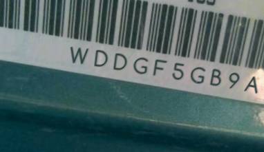 VIN prefix WDDGF5GB9AR0