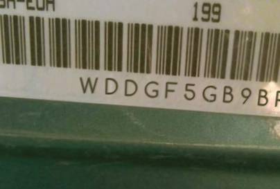 VIN prefix WDDGF5GB9BR1