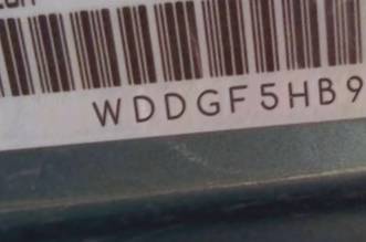 VIN prefix WDDGF5HB9DA8