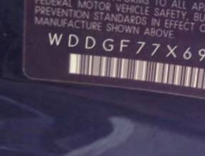 VIN prefix WDDGF77X69F3