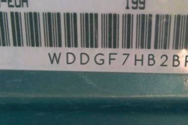 VIN prefix WDDGF7HB2BF6