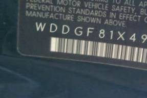 VIN prefix WDDGF81X49F1