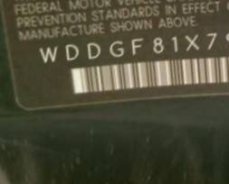 VIN prefix WDDGF81X79F1