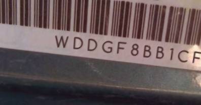 VIN prefix WDDGF8BB1CF8