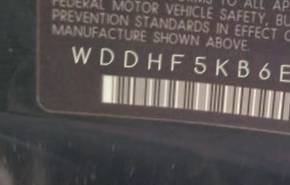 VIN prefix WDDHF5KB6EA9
