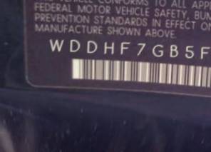 VIN prefix WDDHF7GB5FB1