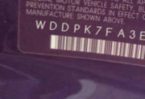 VIN prefix WDDPK7FA3EF0