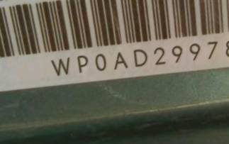 VIN prefix WP0AD29978S7