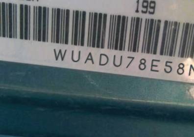 VIN prefix WUADU78E58N9