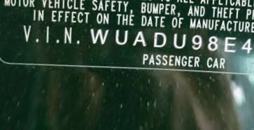 VIN prefix WUADU98E48N9
