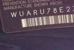 VIN prefix WUARU78E27N9