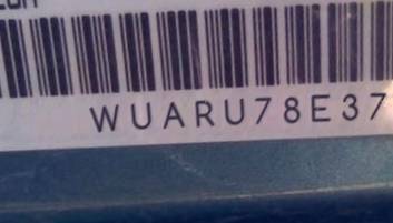 VIN prefix WUARU78E37N9
