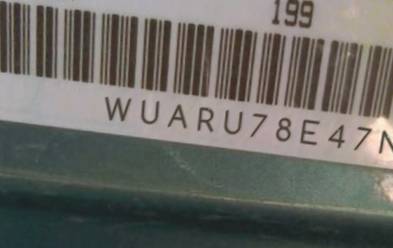 VIN prefix WUARU78E47N9