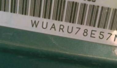 VIN prefix WUARU78E57N9