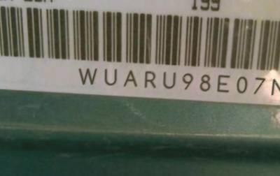 VIN prefix WUARU98E07N9