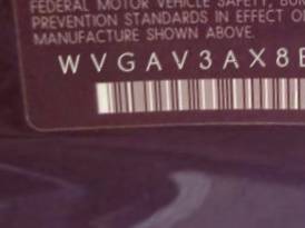 VIN prefix WVGAV3AX8EW5