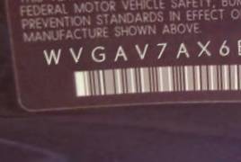 VIN prefix WVGAV7AX6BW5