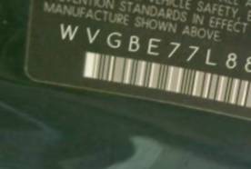 VIN prefix WVGBE77L88D0