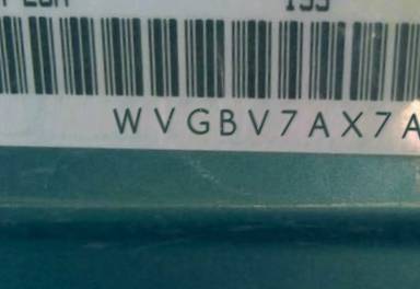 VIN prefix WVGBV7AX7AW5