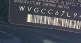 VIN prefix WVGCC67L94D0