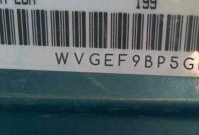 VIN prefix WVGEF9BP5GD0