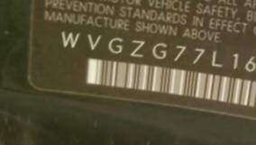 VIN prefix WVGZG77L16D0