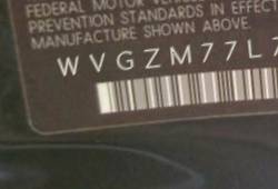 VIN prefix WVGZM77L75D0