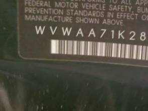 VIN prefix WVWAA71K28W1