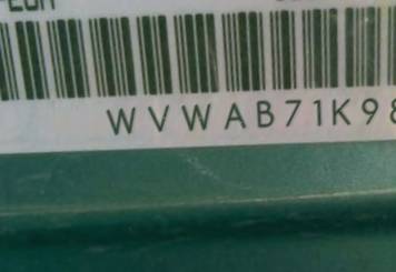 VIN prefix WVWAB71K98W1