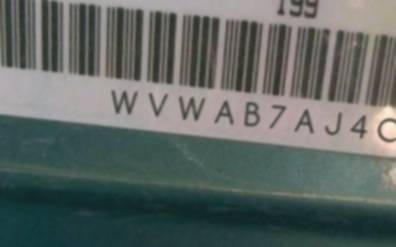VIN prefix WVWAB7AJ4CW1