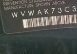 VIN prefix WVWAK73C36E0