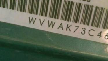 VIN prefix WVWAK73C46E0