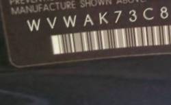 VIN prefix WVWAK73C88E2