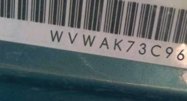 VIN prefix WVWAK73C96E0