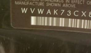 VIN prefix WVWAK73CX8E2