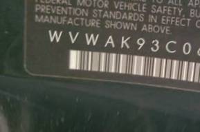 VIN prefix WVWAK93C06P0