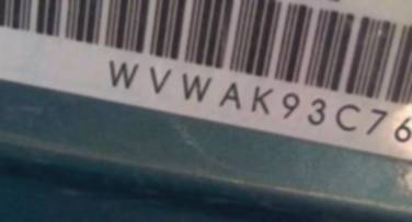 VIN prefix WVWAK93C76P1
