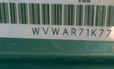 VIN prefix WVWAR71K77W2