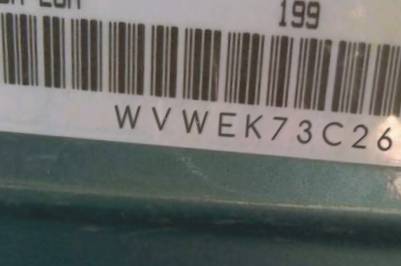 VIN prefix WVWEK73C26P1