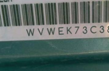 VIN prefix WVWEK73C38E1